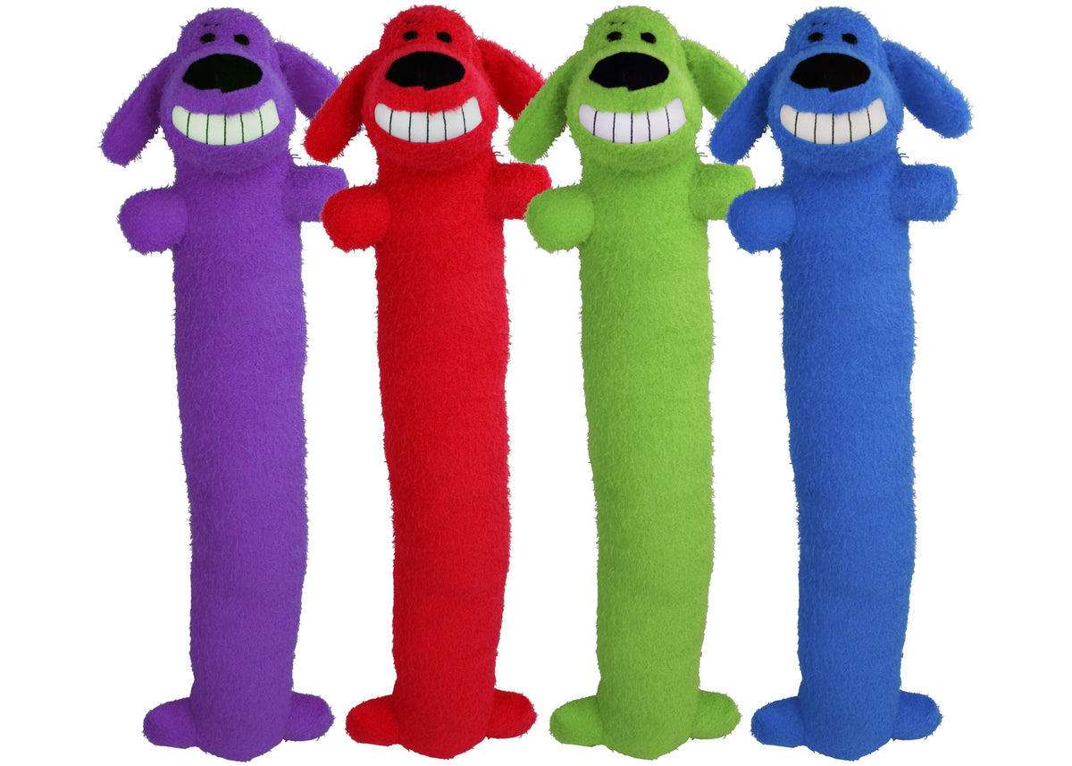 Multipet Loofa Dog Plush Dog Toy Assorted Colors 18"