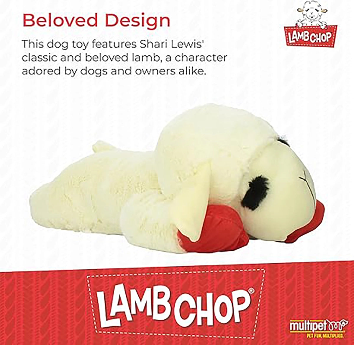 Multipet Lamb Chop Plush Dog Toy Jumbo 24"