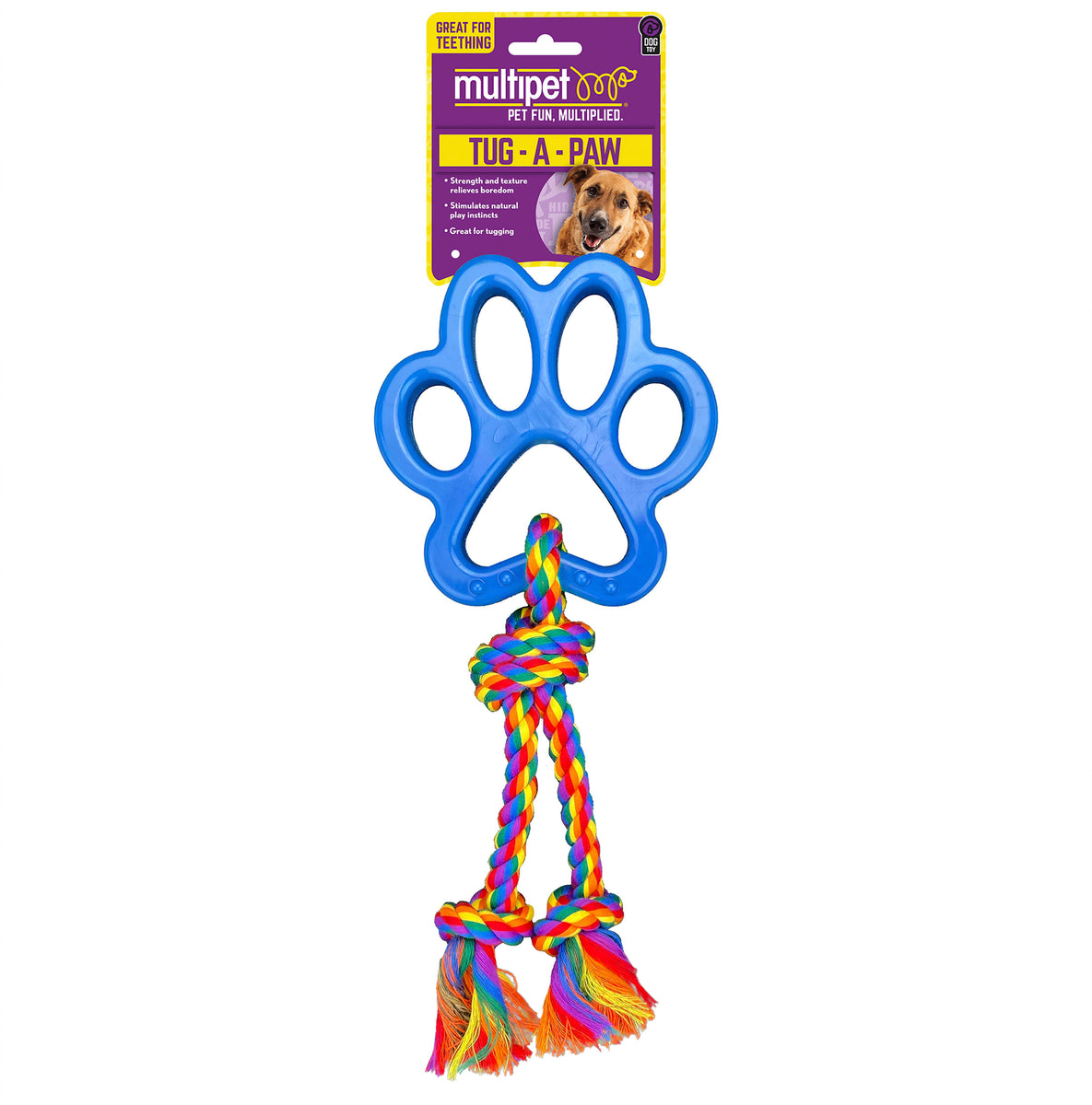 Multipet Tug A Paw w/ Rope Dog Toy 13"
