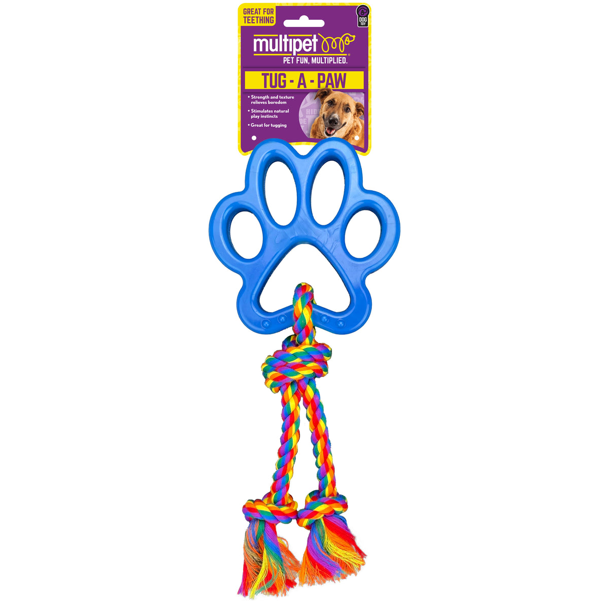 Multipet Tug A Paw w/ Rope Dog Toy 13"