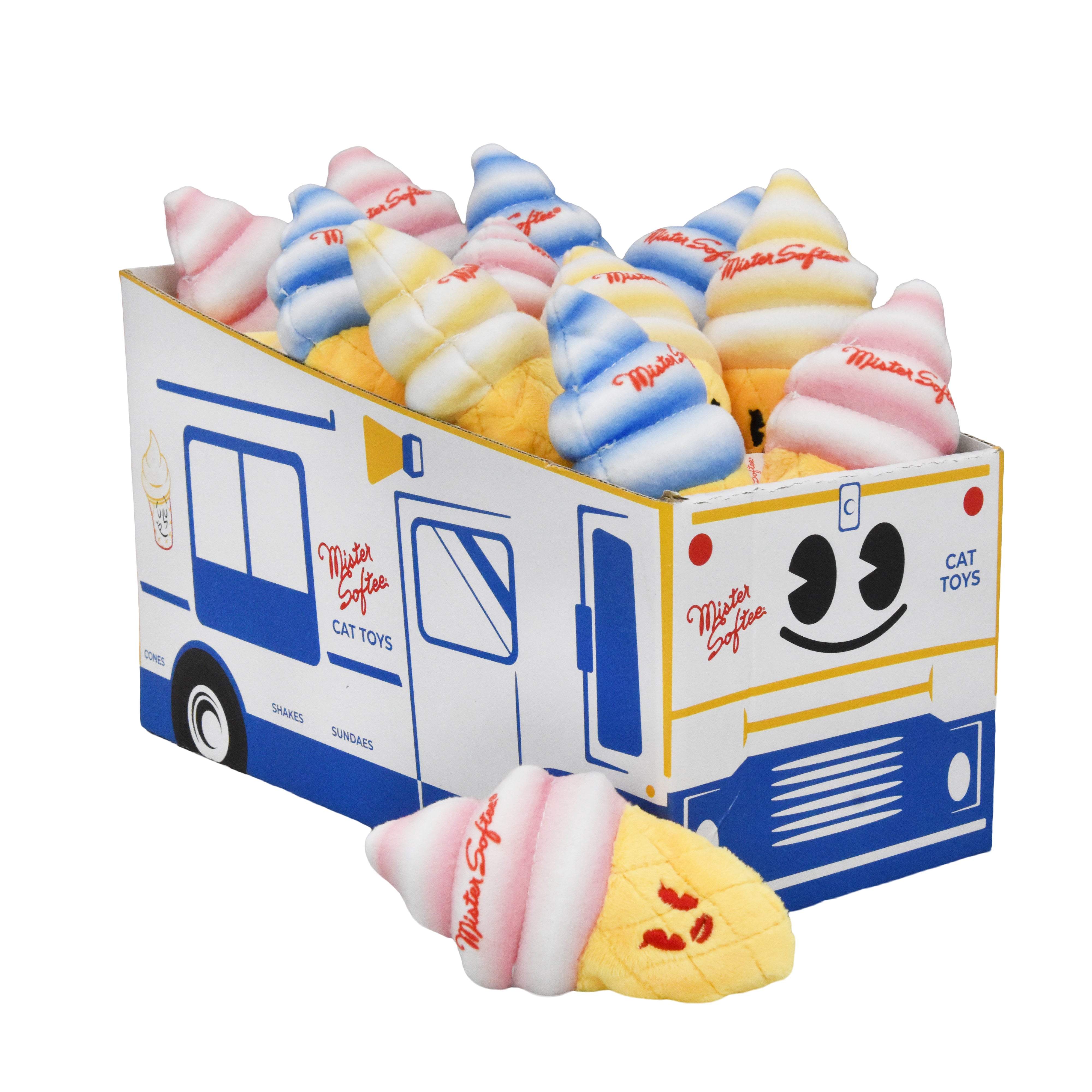 Multipet Mister Softee Cone with Crinkle Cat Toy Assorted 25pc