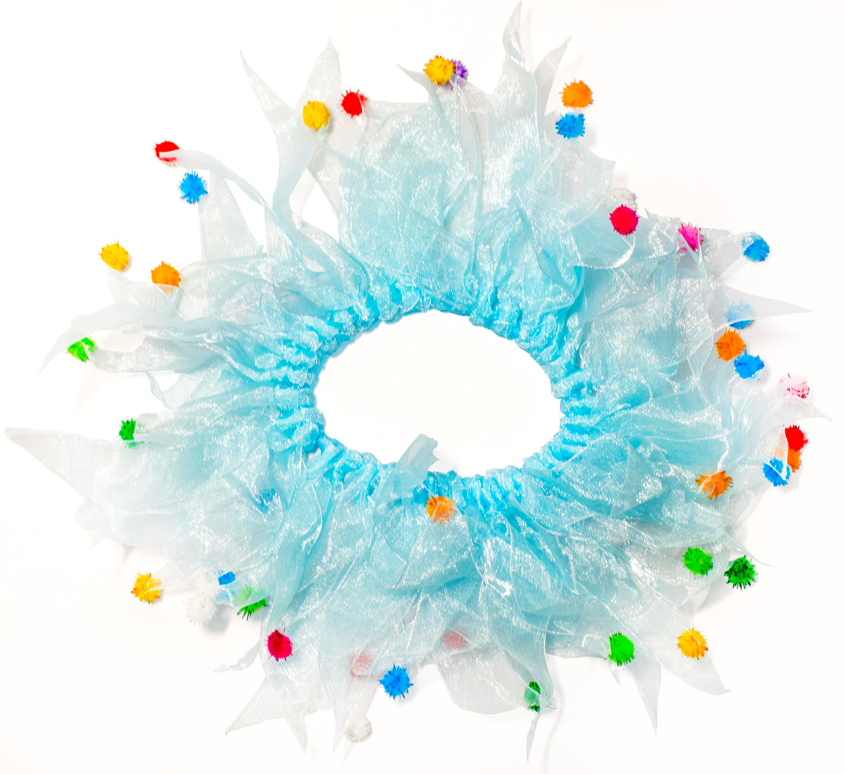 Multipet Party Pom Pom Collar Blue Medium