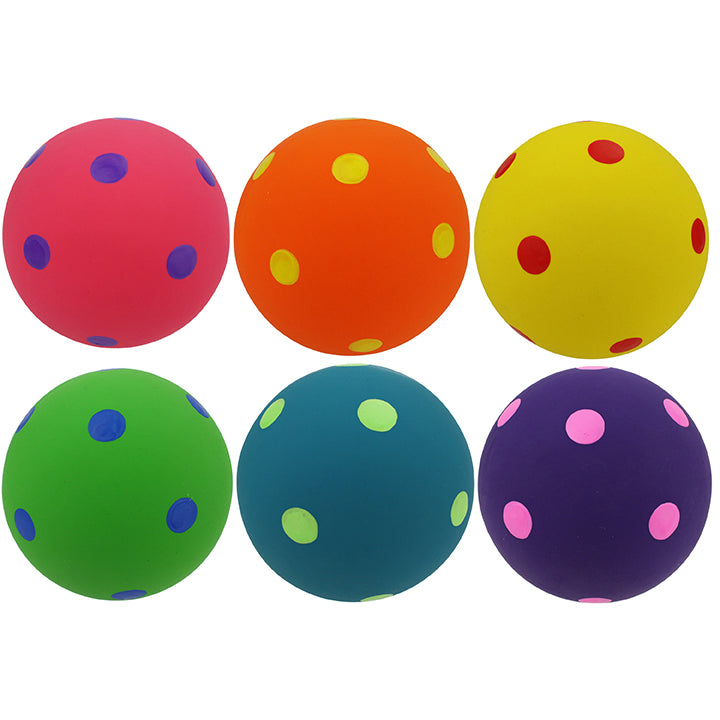 Multipet Polka-Dot Balls Plush Dog Toy Assorted Colors 4"