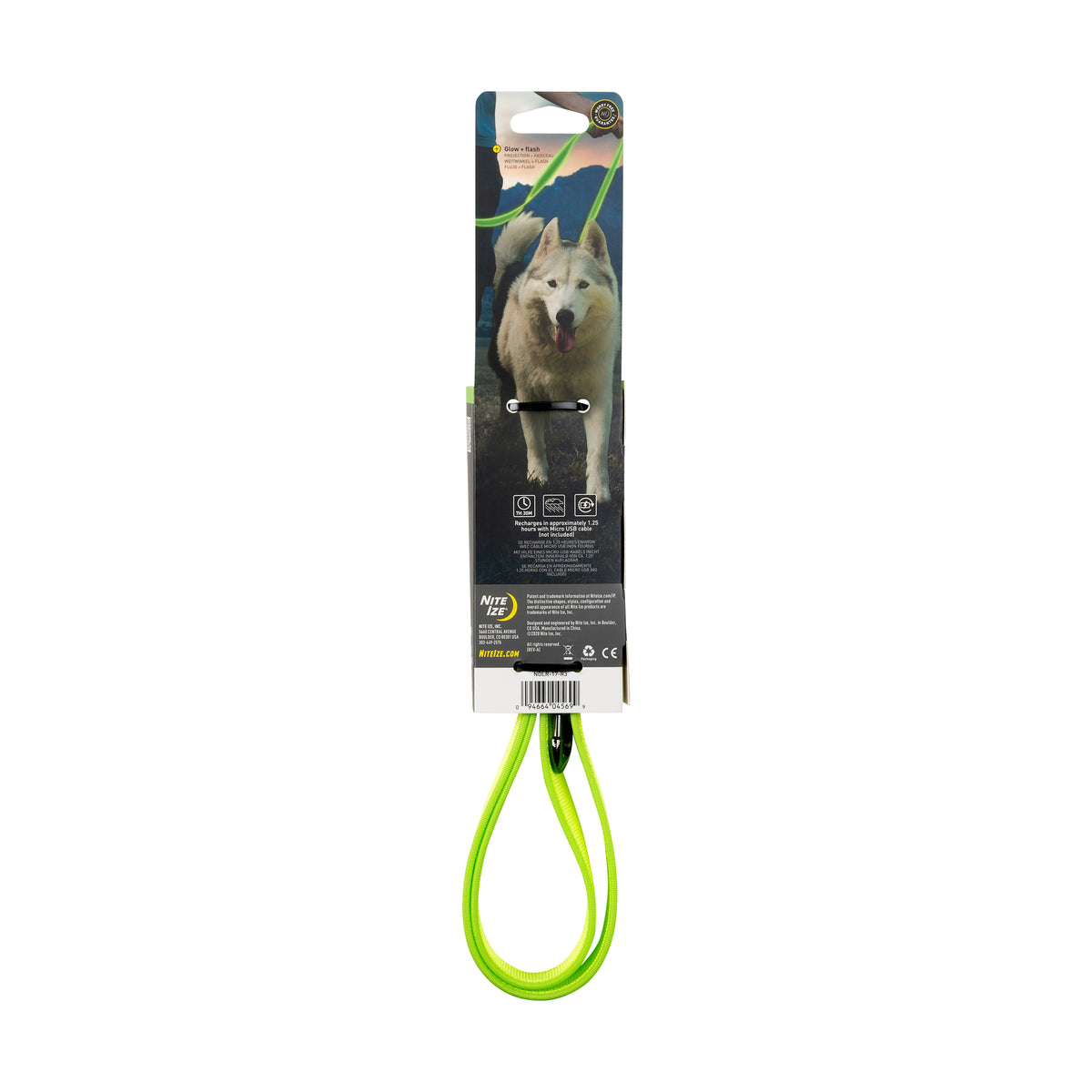 Nite Ize NiteDog Rechargeable LED Leash Lime Green LED
