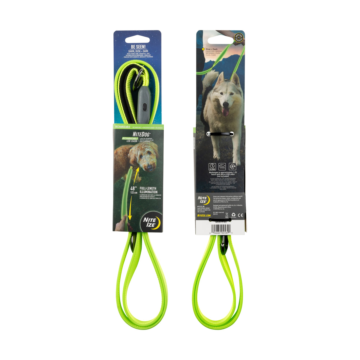 Nite Ize NiteDog Rechargeable LED Leash Lime Green LED