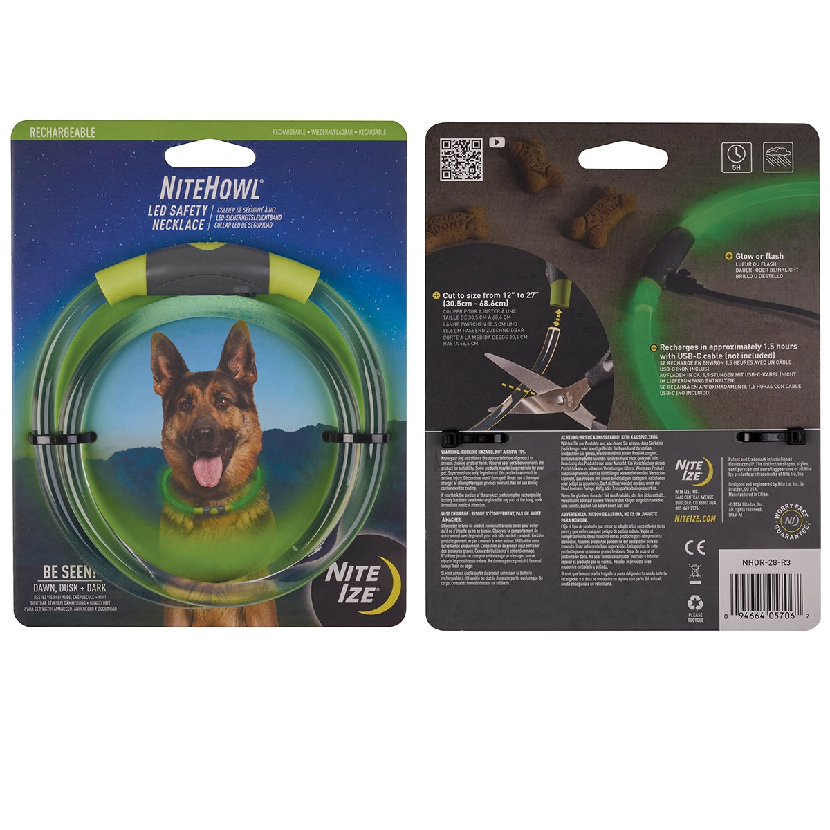 Nite Ize NiteHowl® Rechargeable LED Safety Necklace - Green