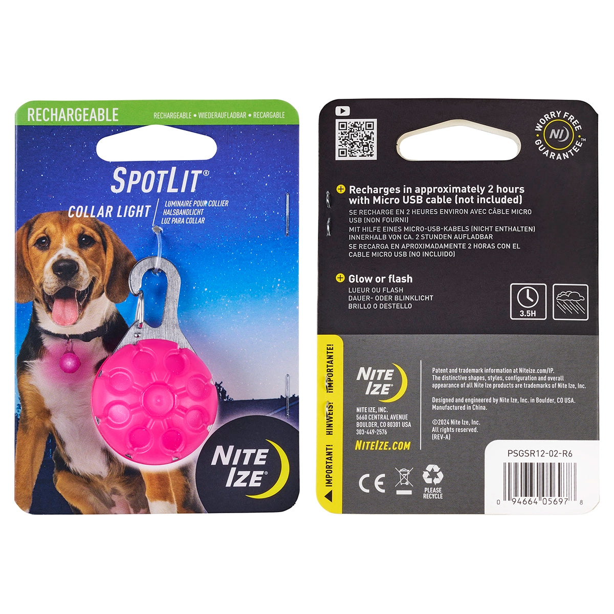 Nite Ize SpotLit® Rechargeable Collar Light - Pink