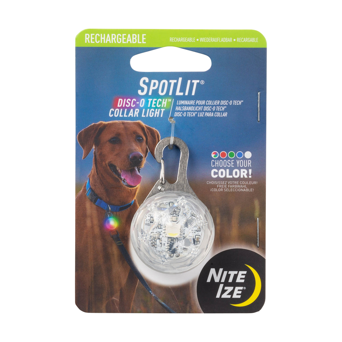 Nite Ize SpotLit® Rechargeable Collar Light - Disc-O Tech™ Jewel