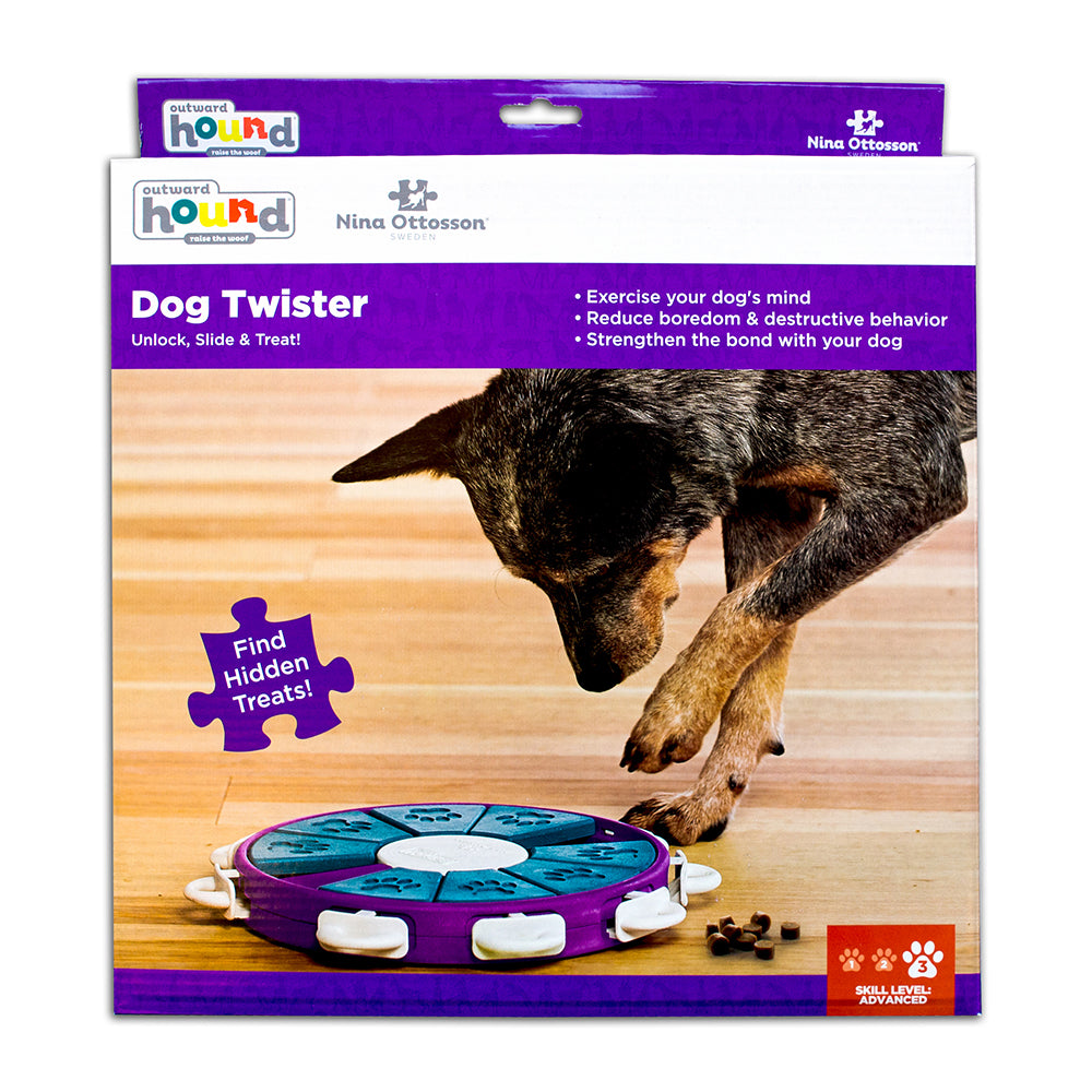 Nina Ottosson Dog Twister Interactive Treat Dog Puzzle Toy Purple Level 3