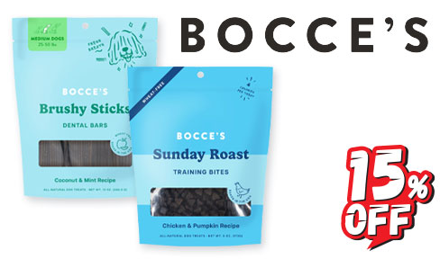 15% OFF BOCCE'S BAKERY