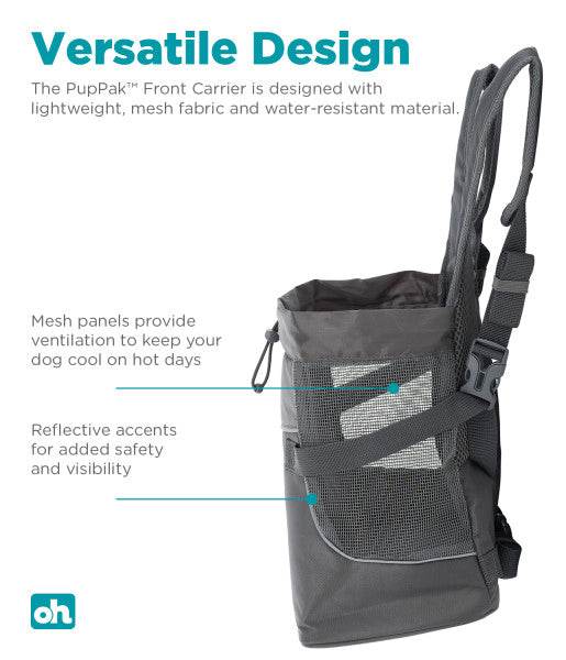 Outward Hound PupPak Dog Front Carrier Small Grey