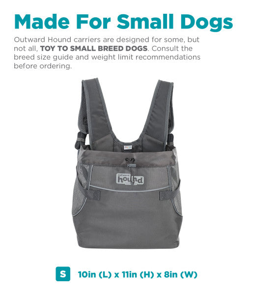 Outward Hound PupPak Dog Front Carrier Small Grey