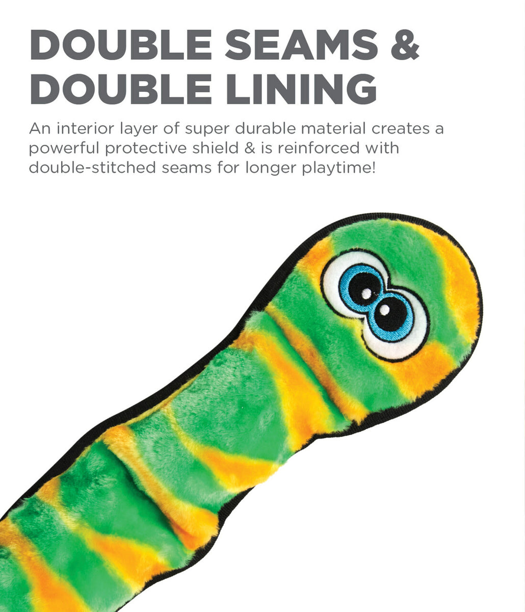 Outward Hound Invincibles Snake Durable Plush Dog Toy Green XXL