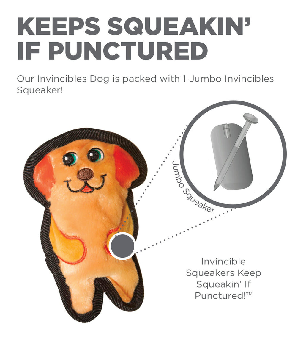 Outward Hound Invincibles Dog Durable Plush Dog Toy Orange XS