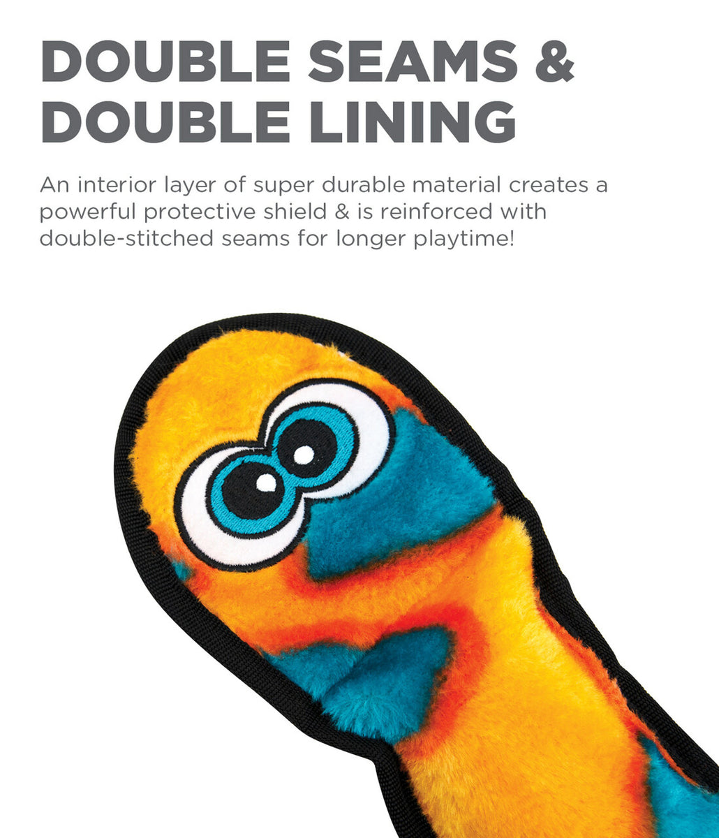 Outward Hound Invincibles Snake Durable Plush Dog Toy Orange Large