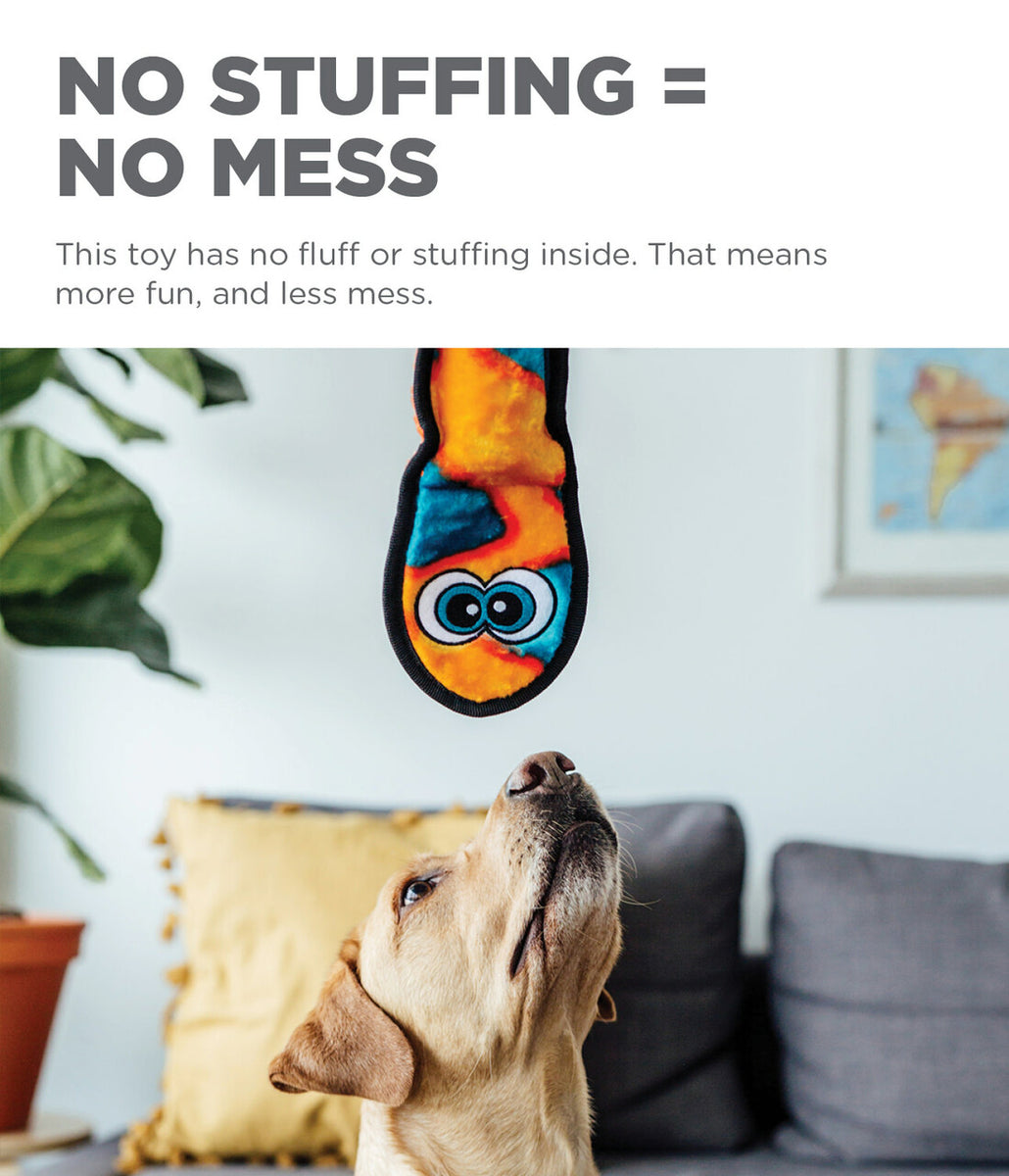 Outward Hound Invincibles Snake Durable Plush Dog Toy Orange Large