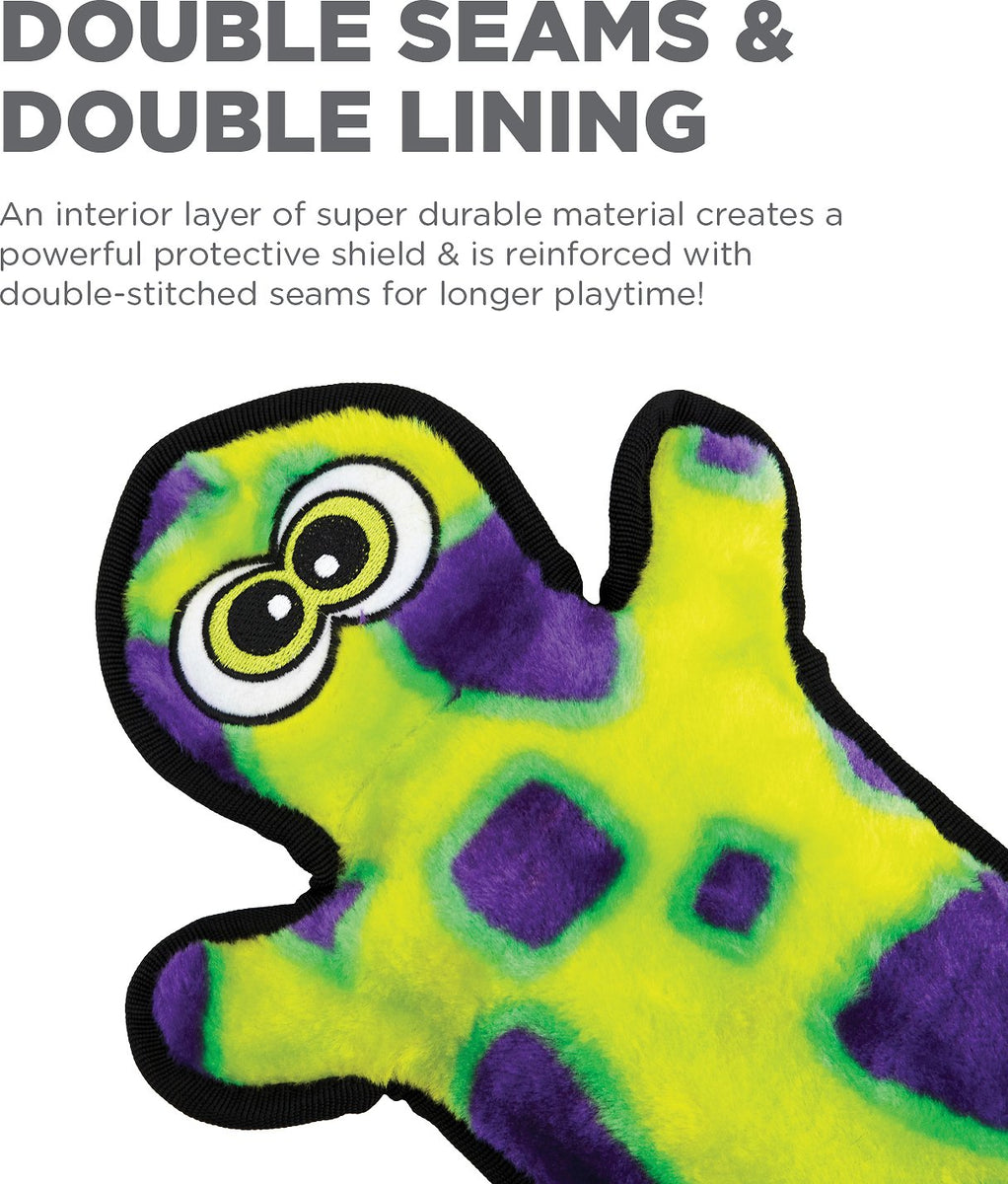 Outward Hound Invincibles Gecko Durable Plush Dog Toy Green Medium