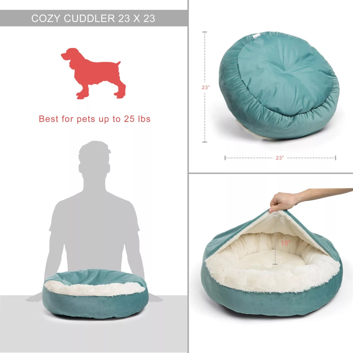 Best Friends by Sheri Cozy Cuddler Ilan Cat & Dog Bed Tide Pool 24x24
