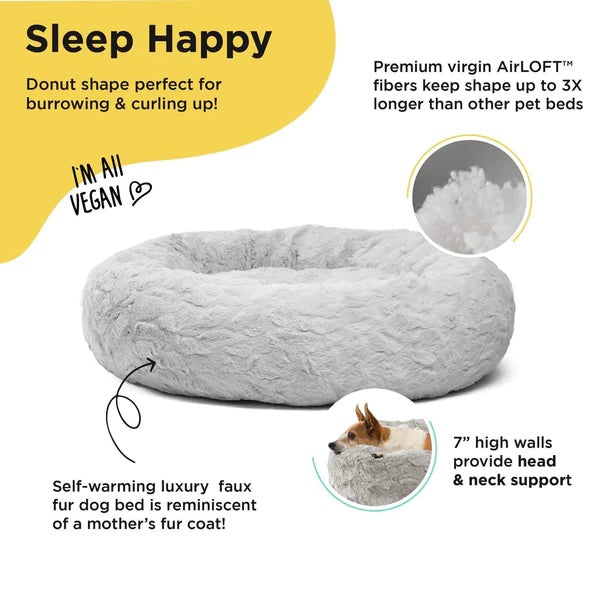 Best Friends by Sheri Lux Donut Dog Bed Grey 23"x23"