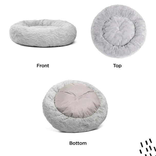 Best Friends by Sheri Lux Donut Dog Bed Grey 23"x23"