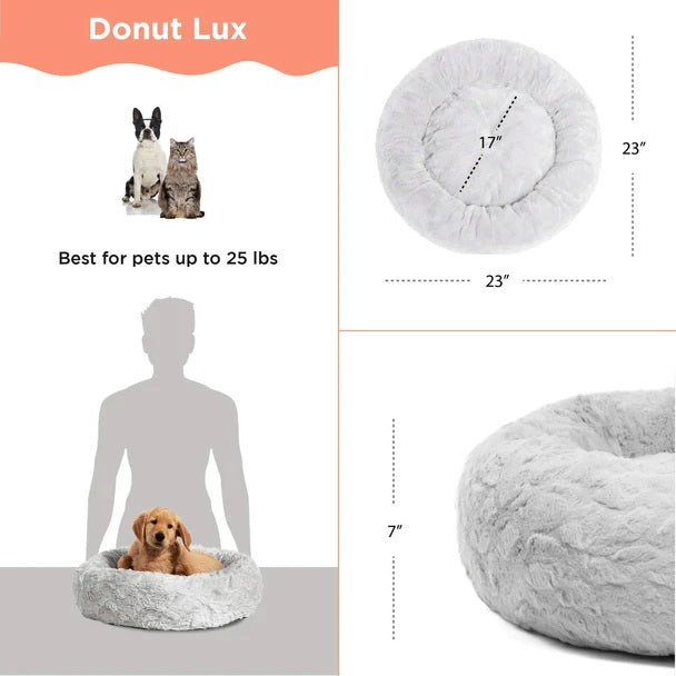 Best Friends by Sheri Lux Donut Dog Bed Grey 23"x23"