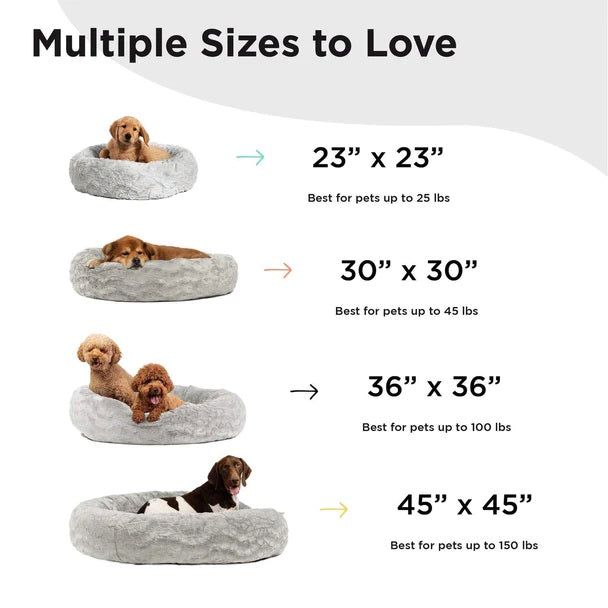 Best Friends by Sheri Lux Donut Dog Bed Grey 23"x23"