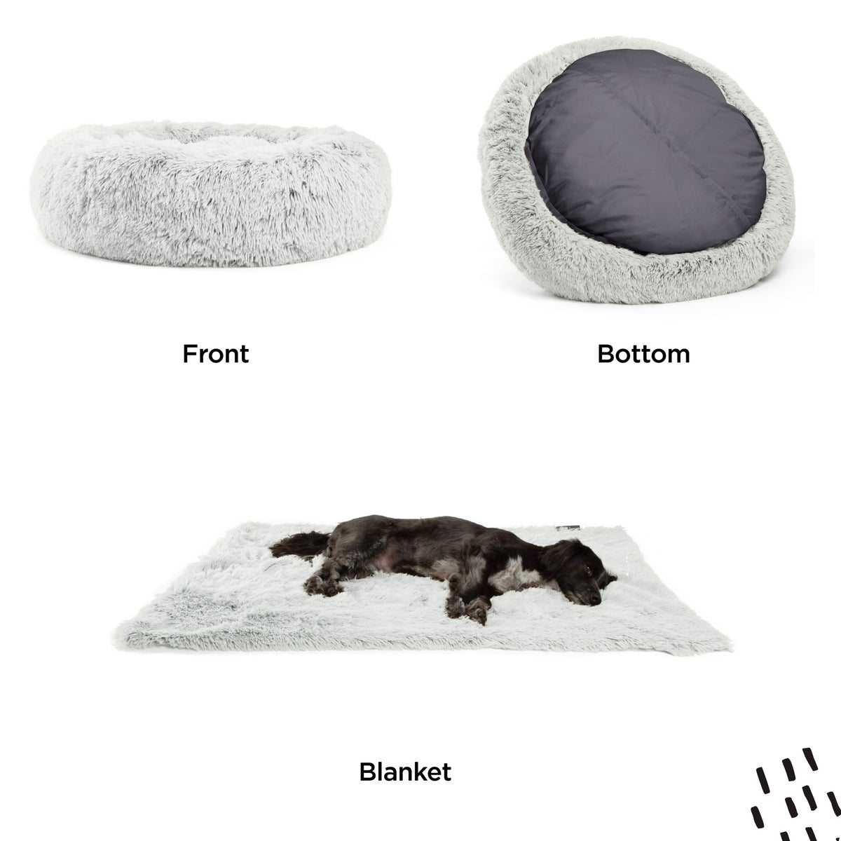 Donut Shag Bundle Bed and Blanket Frost 36"x36"