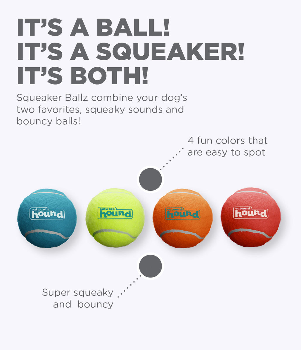 Outward Hound Squeaker Ballz Multicolor Small 4pk