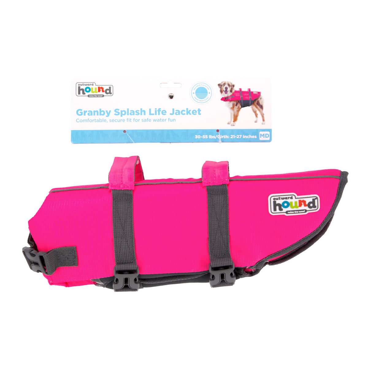 Outward Hound Granby Splash Life Jacket Pink Medium