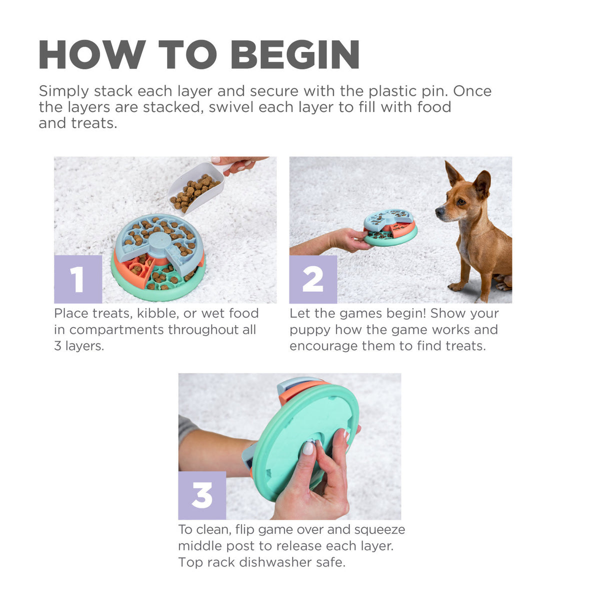 Nina Ottosson Puppy Lickin' Layers Interactive Treat Dog Puzzle Toy Multicolor