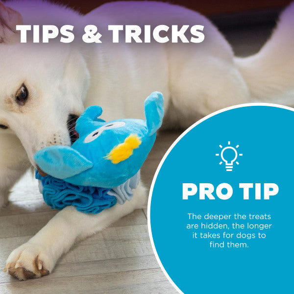 Nina Ottosson Stuff N' Snuffle Elephant Interactive Plush Dog Toy Blue