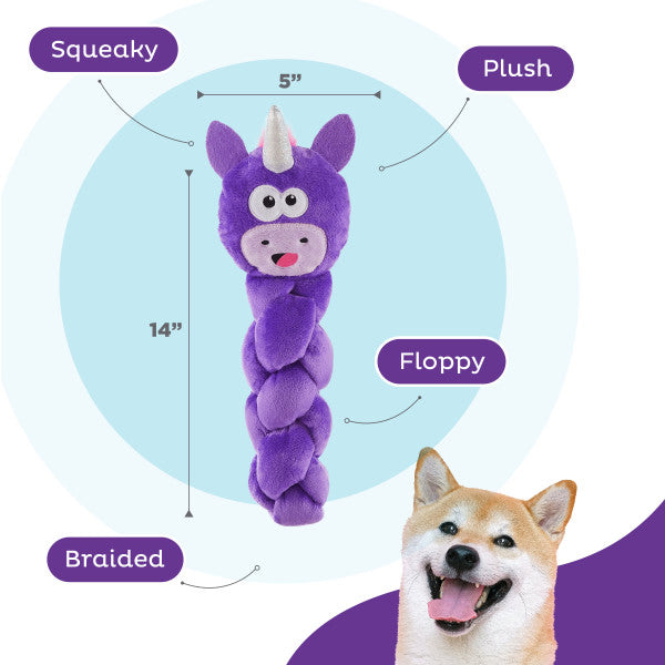 Nina Ottosson Twistiez Unicorn TNT Interactive Plush Dog Toy Purple Large