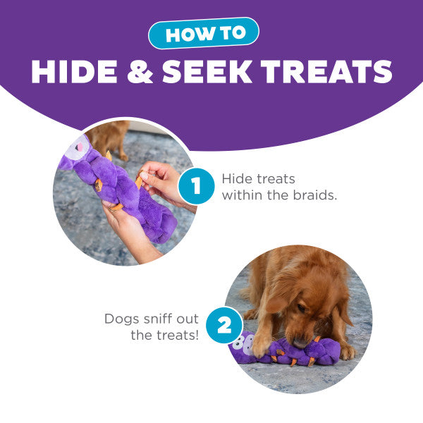 Nina Ottosson Twistiez Unicorn TNT Interactive Plush Dog Toy Purple Large