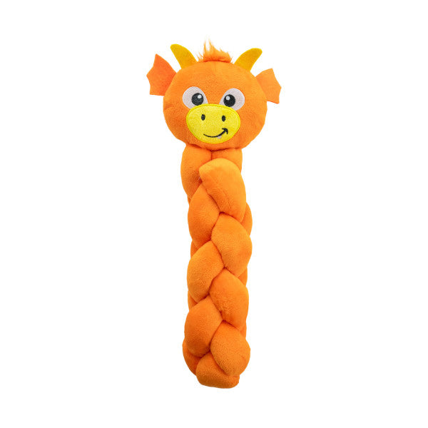 Nina Ottosson Twistiez Dragon TNT Interactive Plush Dog Toy Orange Large