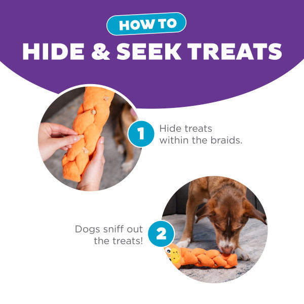 Nina Ottosson Twistiez Dragon TNT Interactive Plush Dog Toy Orange Large