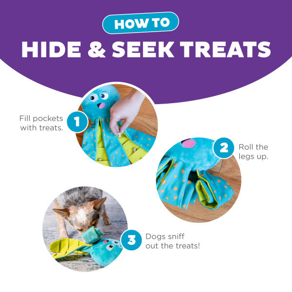 Nina Ottosson Silly Legz Octopus Interactive Plush Dog Puzzle Toy Blue