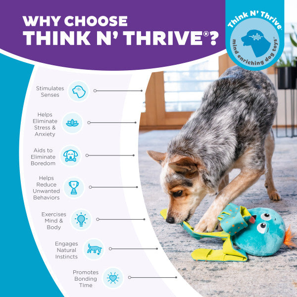 Nina Ottosson Silly Legz Octopus Interactive Plush Dog Puzzle Toy Blue