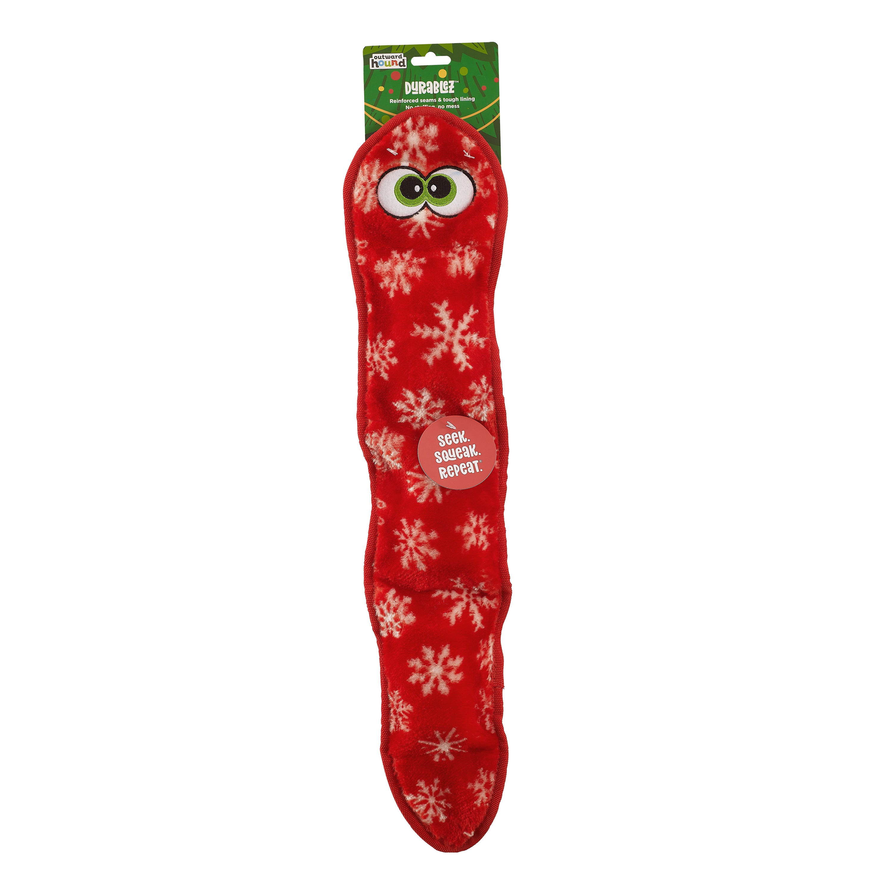 Outward Hound Durablez Holiday Snake Dog Chew Toy Red Small