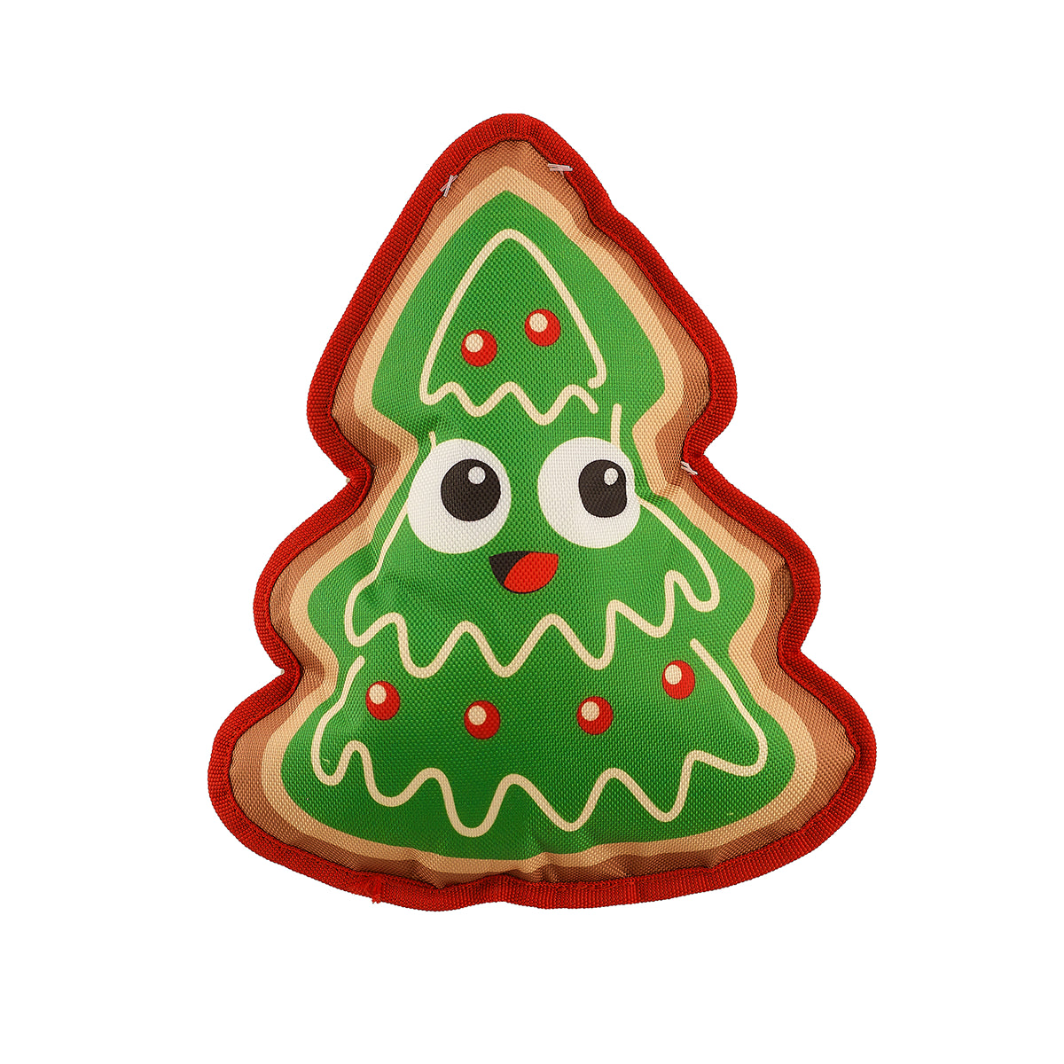 Outward Hound Fire Biterz Christmas Tree Cookie Dog Toy Green Medium