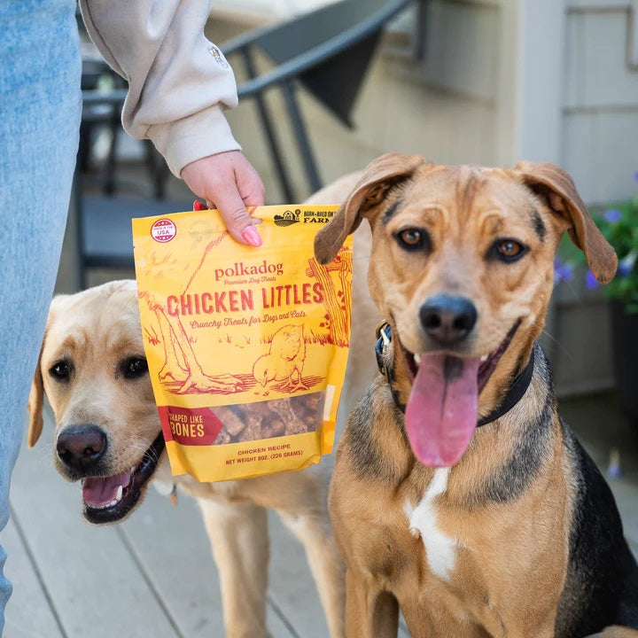 Polkadog Chicken Littles Bone Shaped Crunchy Dog and Cat Treats 7oz