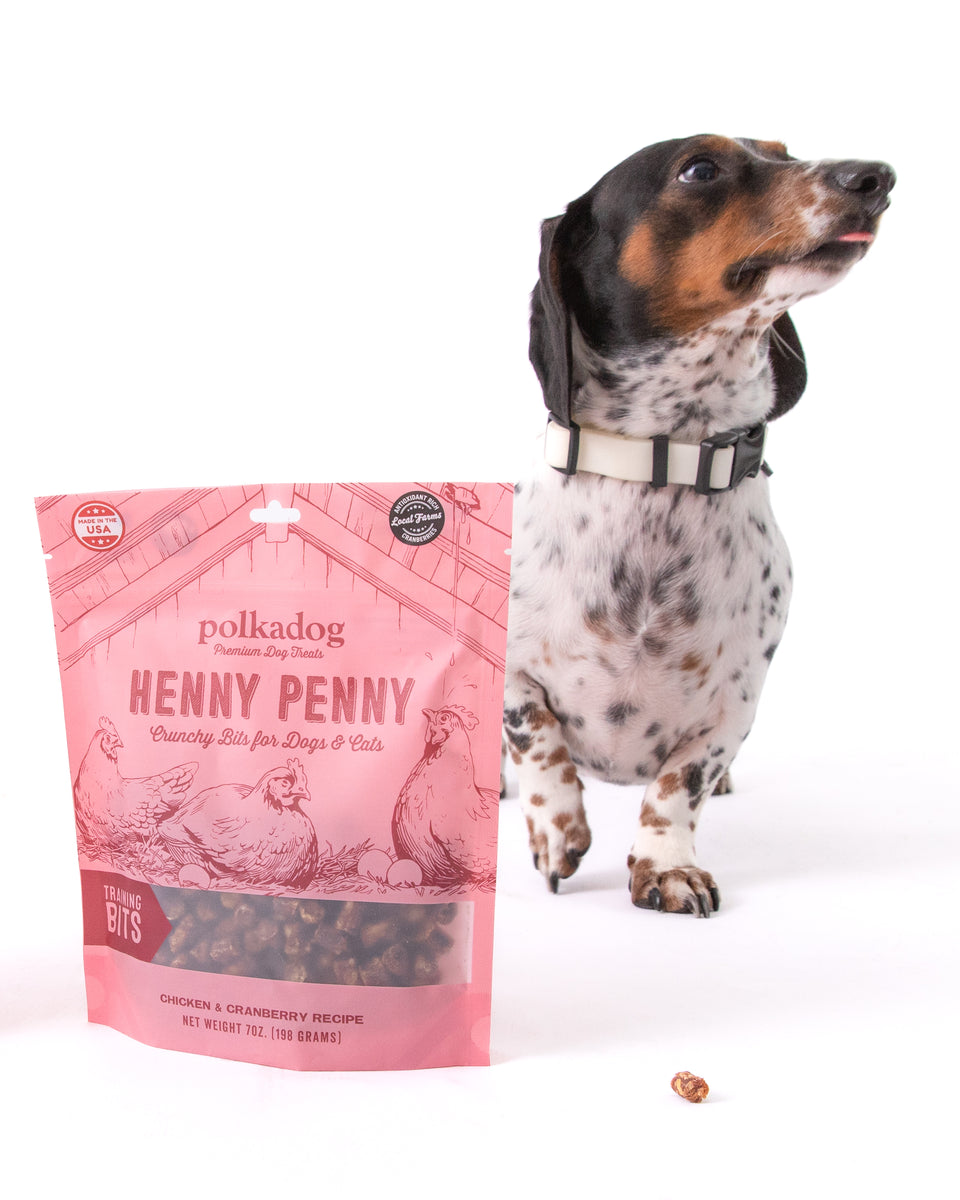 Polkadog Henny Penny Chicken & Cranberry Training Bits Crunchy Dog and Cat Treats 7oz