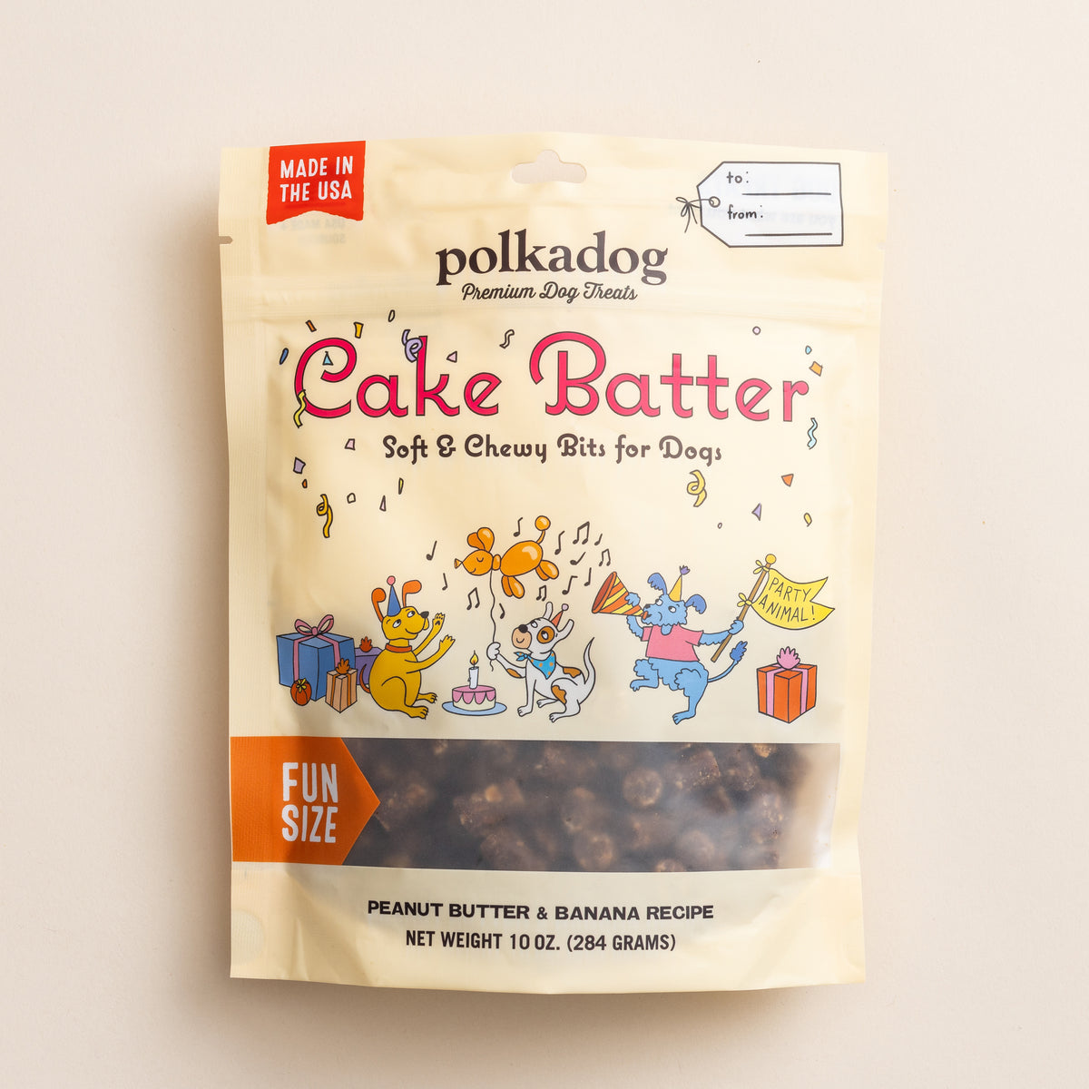 Polkadog Cake Batter Peanut Butter and Banana Soft & Chewy Dog Treats 10oz