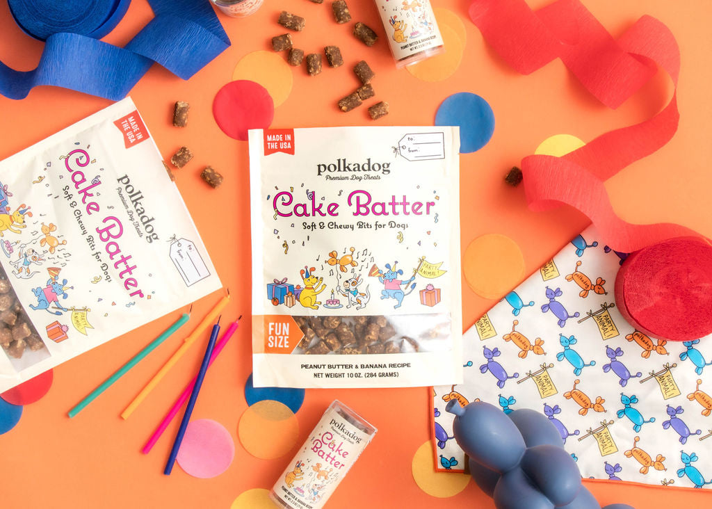 Polkadog Cake Batter Peanut Butter and Banana Soft & Chewy Dog Treats 10oz