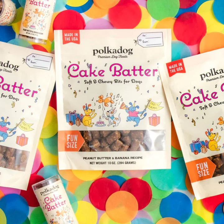 Polkadog Cake Batter Peanut Butter and Banana Soft & Chewy Dog Treats 10oz