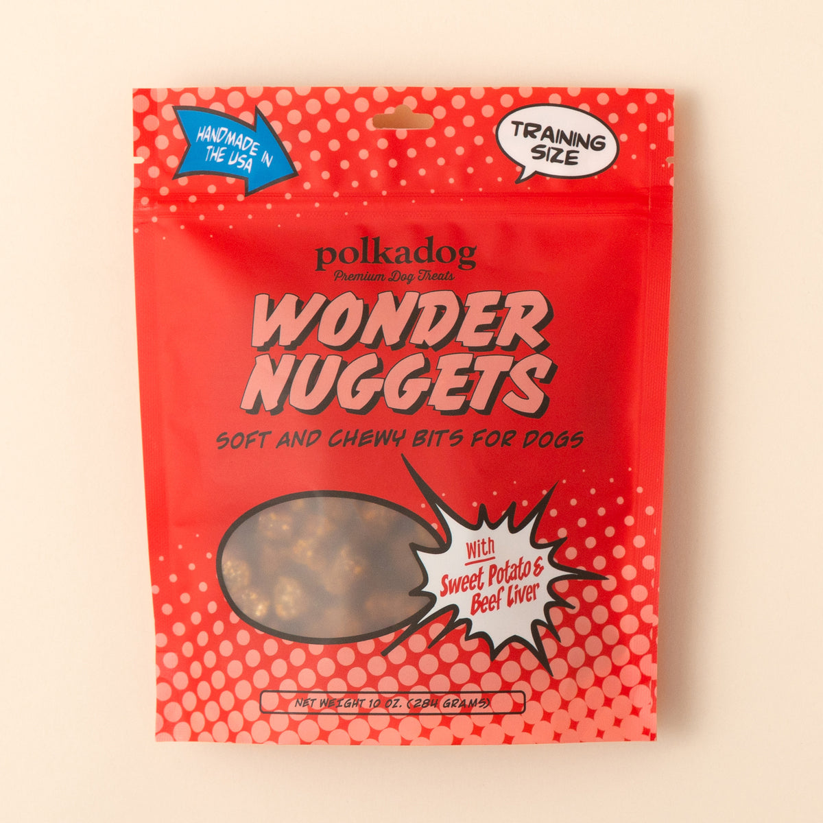 Polkadog Wonder Nuggets Training Bits Sweet Potato & Beef Liver Soft & Chewy Dog Treats 10oz