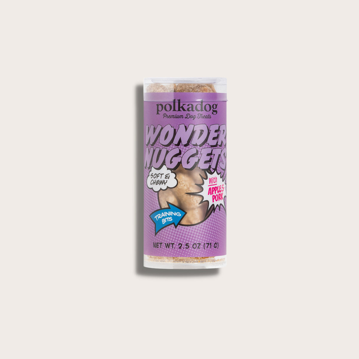 Polkadog Wonder Nuggets Training Bits Pork & Apple Soft & Chewy Dog Treats Mini Tube 2.5oz