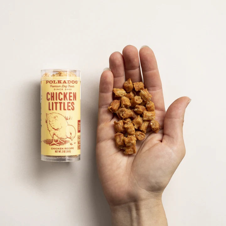 Polkadog Chicken Littles Training Bits Crunchy Dog and Cat Treats Mini Tube 2oz
