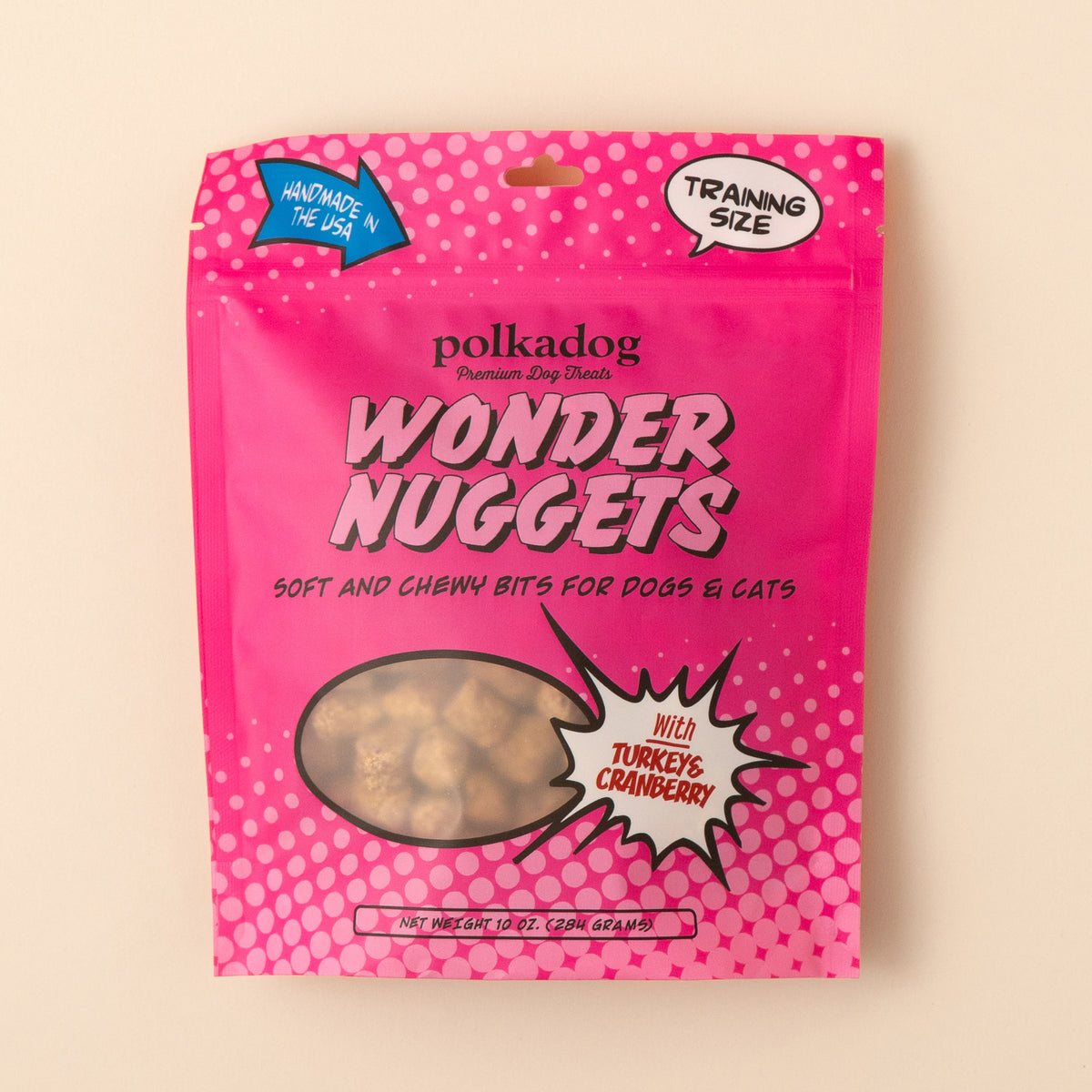Polkadog Wonder Nuggets Training Bits Turkey & Cranberry Soft & Chewy Dog and Cat Treats 10oz