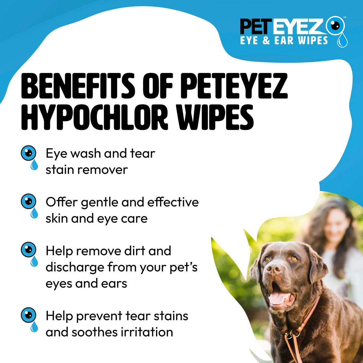 Pet Eyez Eye and Ear Wipes with Hypochlor 60ct
