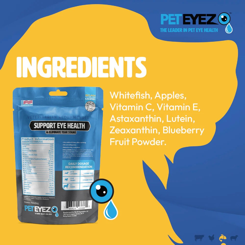 Pet Eyez Vitamin Treats for Dogs Whitefish Formula 1oz